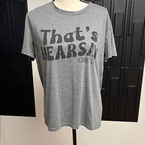 Gray Graphic Tee with Bold Print